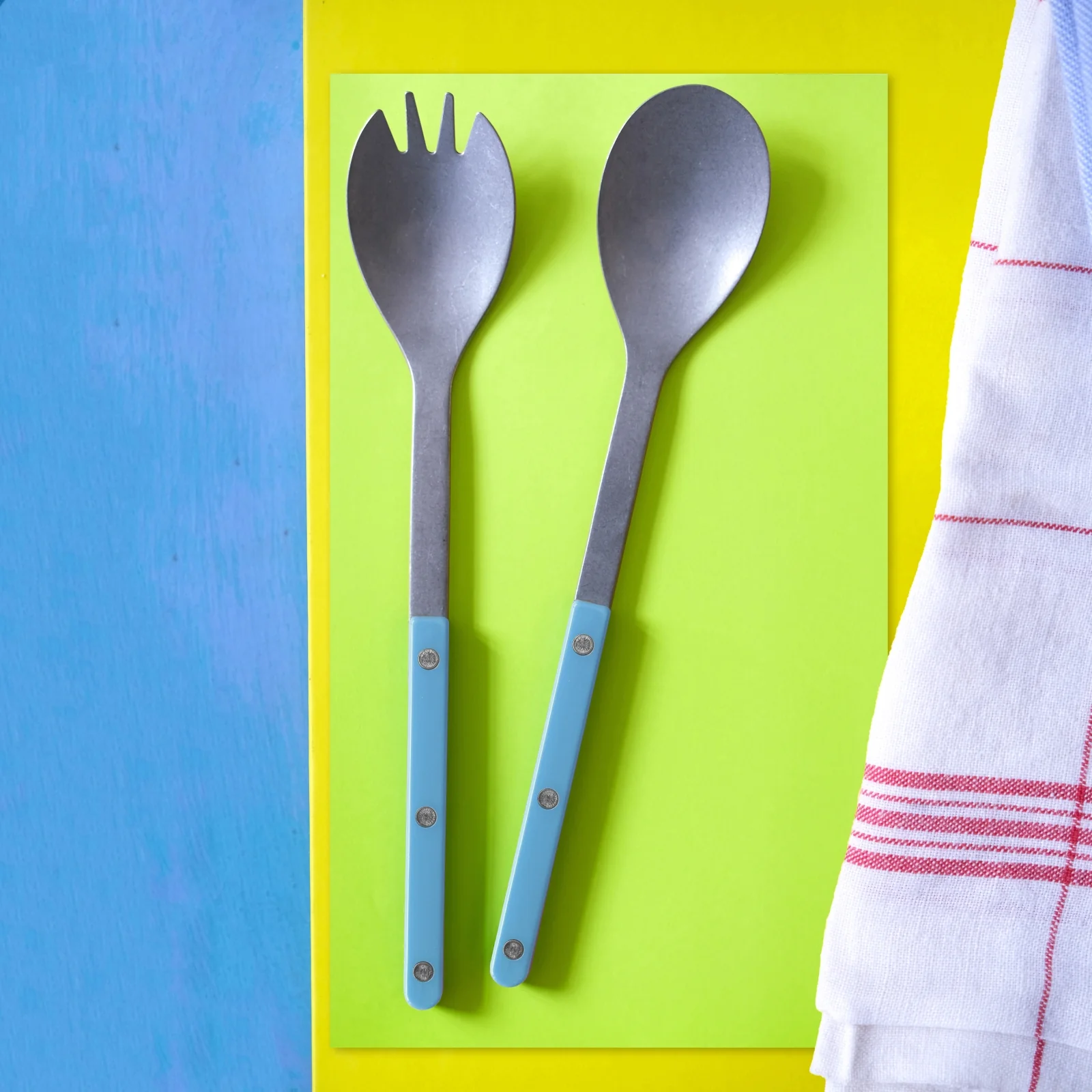 Bistrot Vintage Solid, Pastel blue - Salad cutlery set - Image 2
