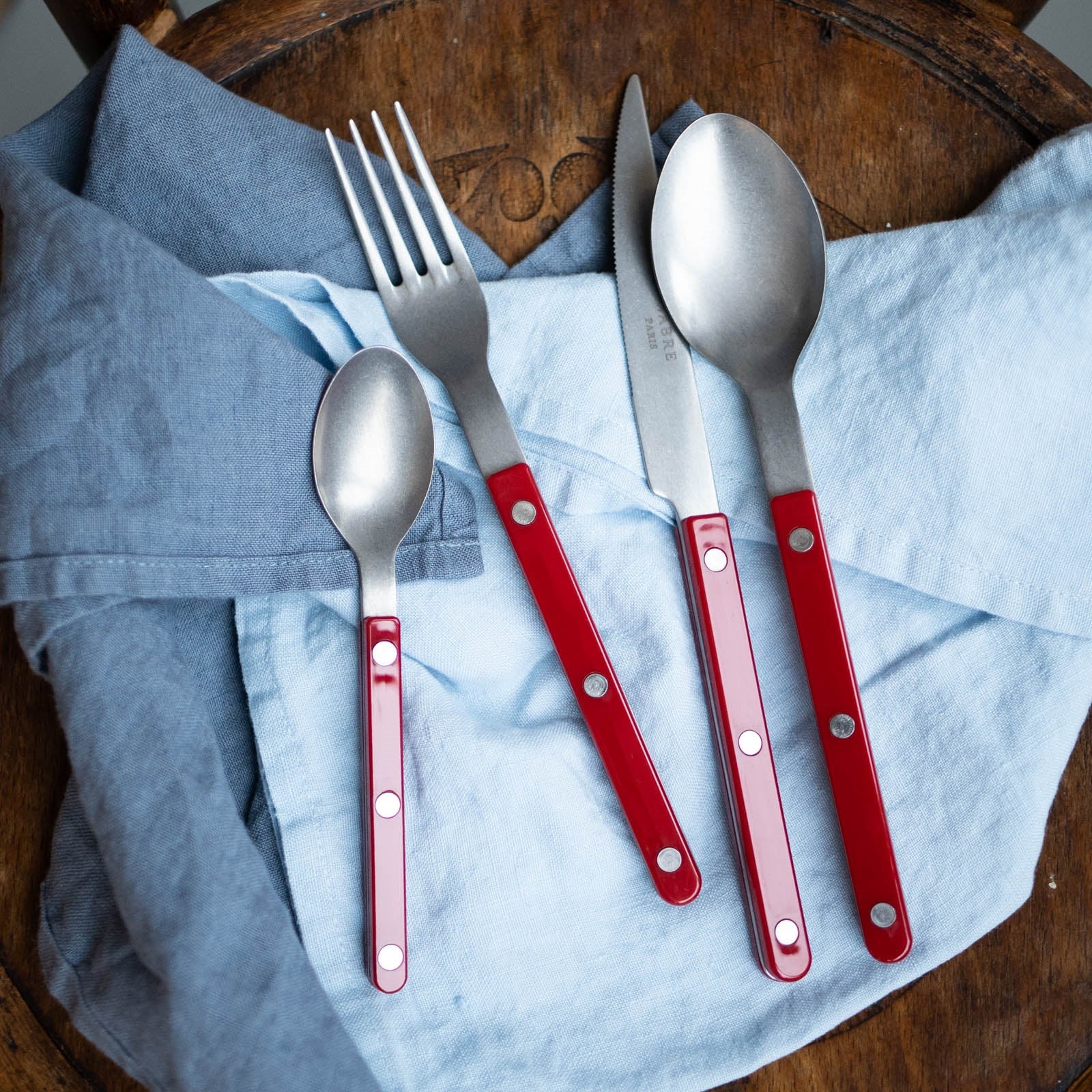 Bistrot Vintage Solid, Burgundy - 5 pieces cutlery set - Image 2