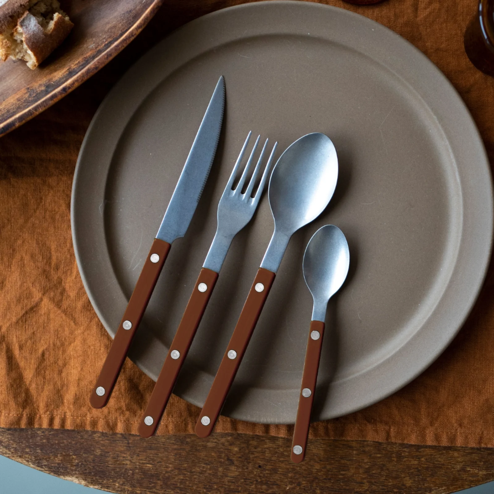 Bistrot Vintage Solid, Chocolate - Dinner fork - Image 4