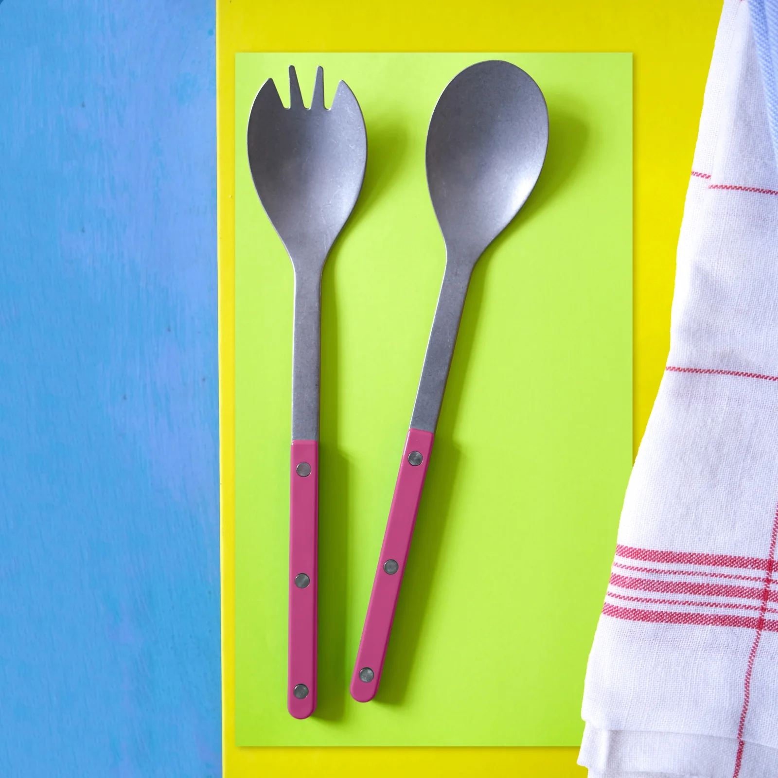 Bistrot Vintage Solid, Raspberry - Salad cutlery set - Image 2