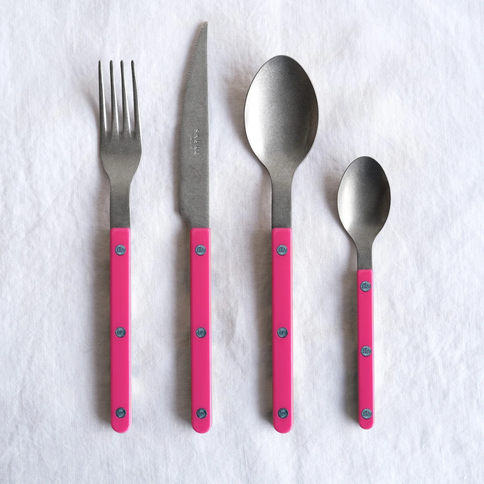 Bistrot Vintage Solid, Raspberry - Teaspoon - Image 3