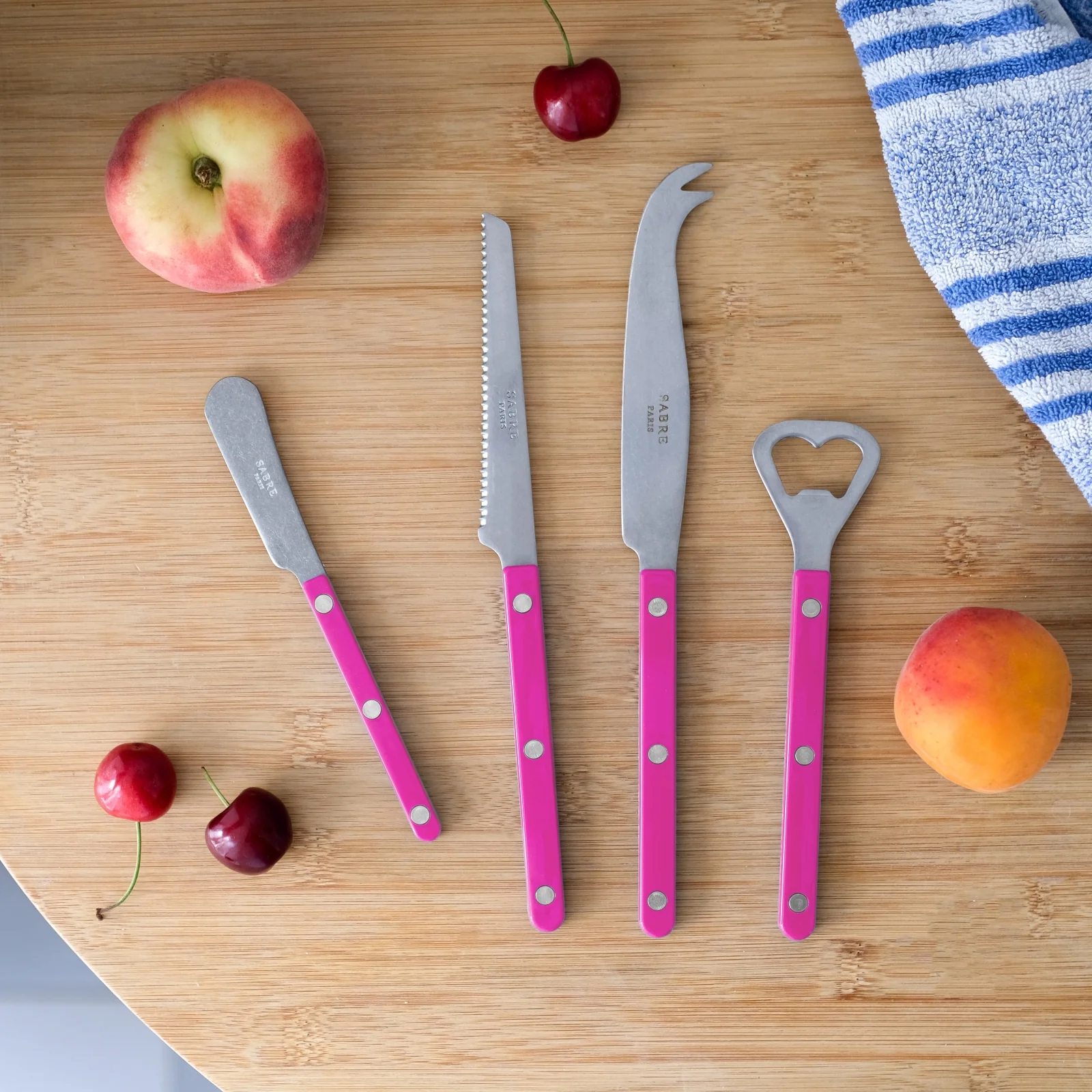 Bistrot Vintage Solid, Raspberry - Bistrot aperitif set - Image 2
