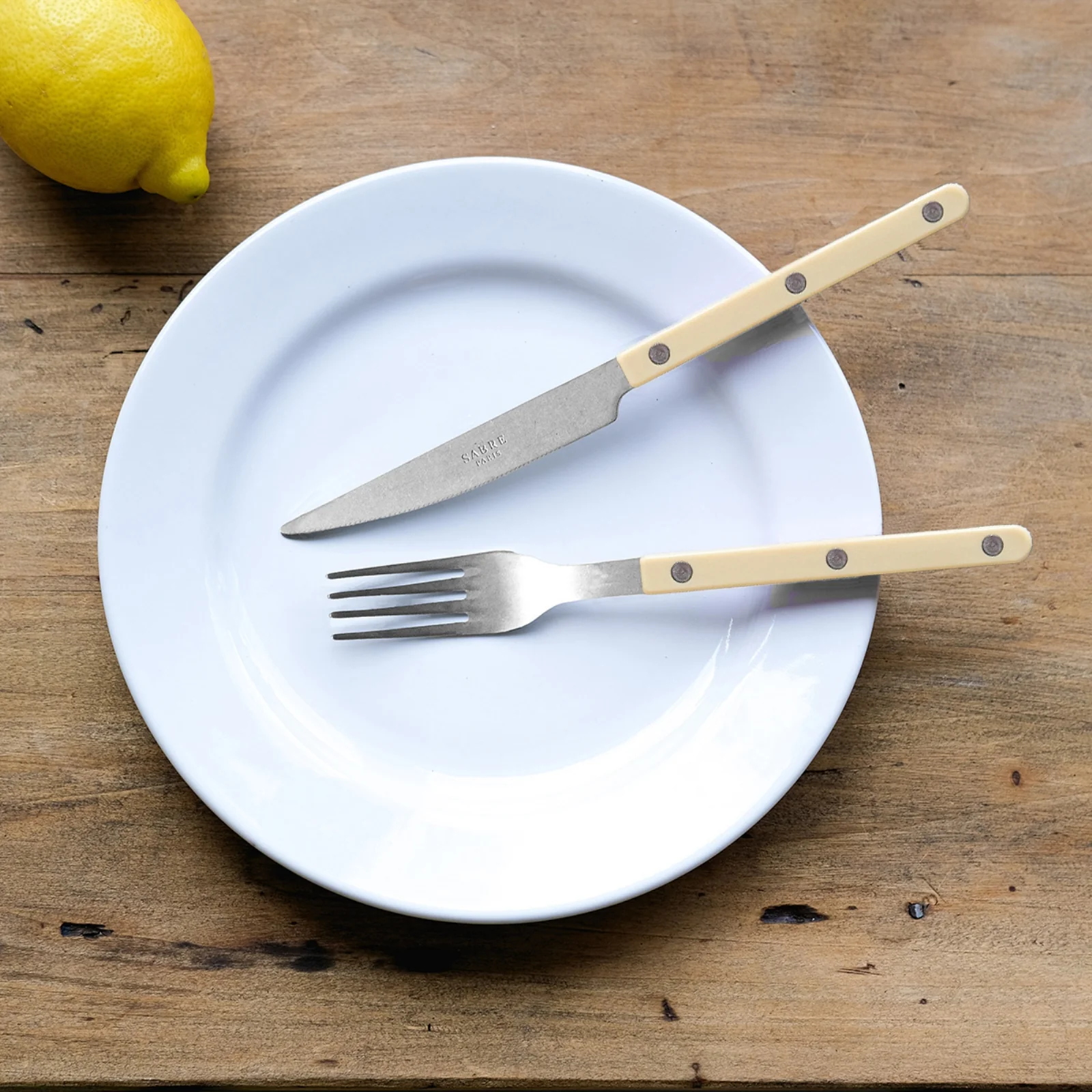 Bistrot Vintage Solid, Ivory - Box of 4 pieces cutlery set - Image 2