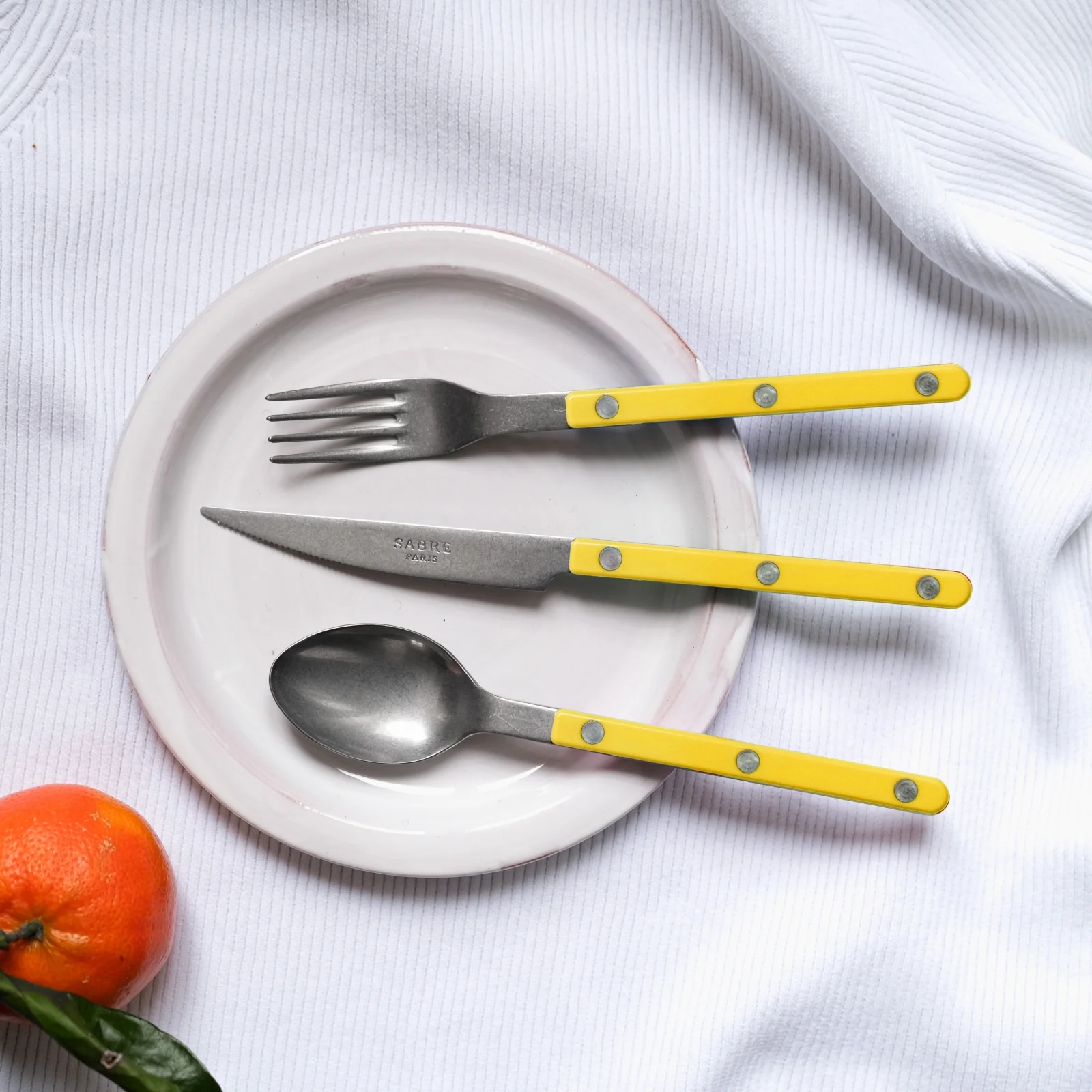 Bistrot Vintage Solid, Yellow - Salad fork - Image 2