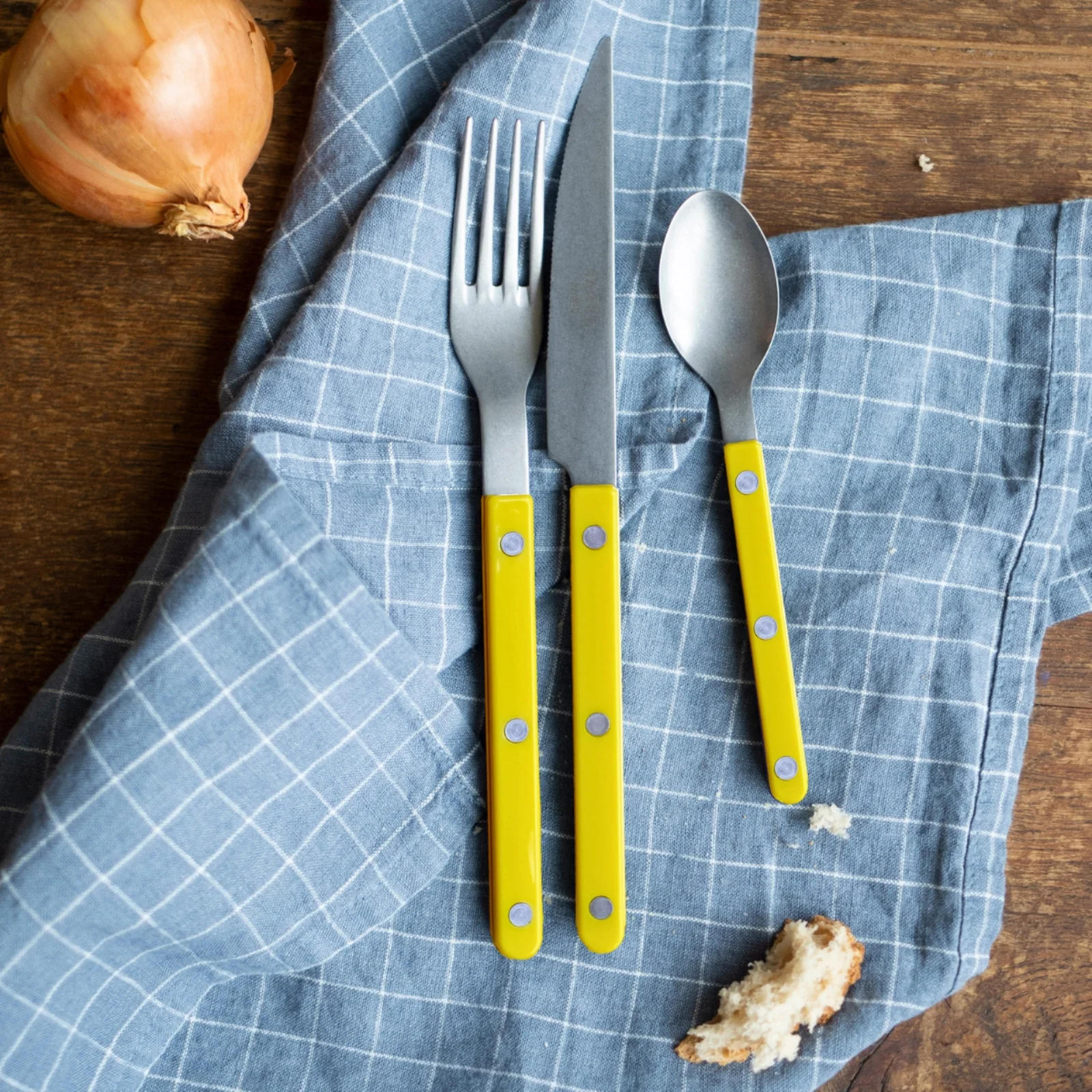 Bistrot Vintage Solid, Yellow - 5 pieces cutlery set - Image 2