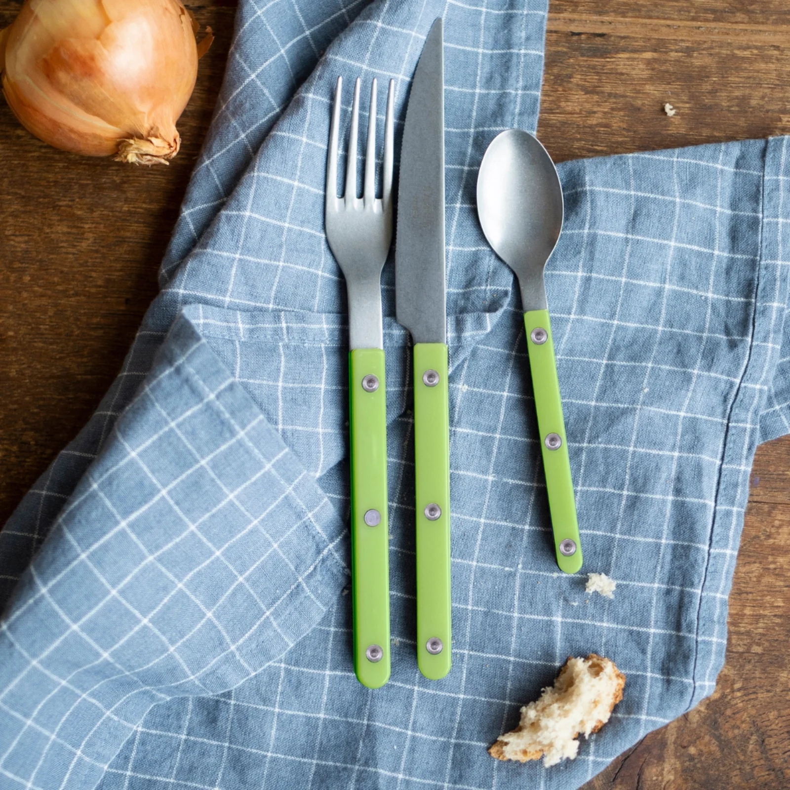 Bistrot Vintage Solid, Lime - 48 pieces cutlery set - Image 2