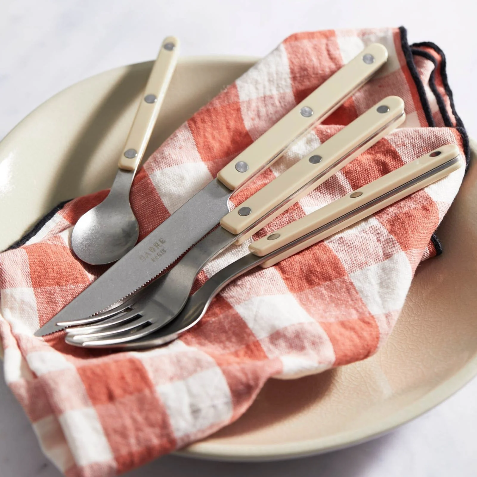 Bistrot Vintage Solid, Light kaki - 48 pieces cutlery set - Image 3
