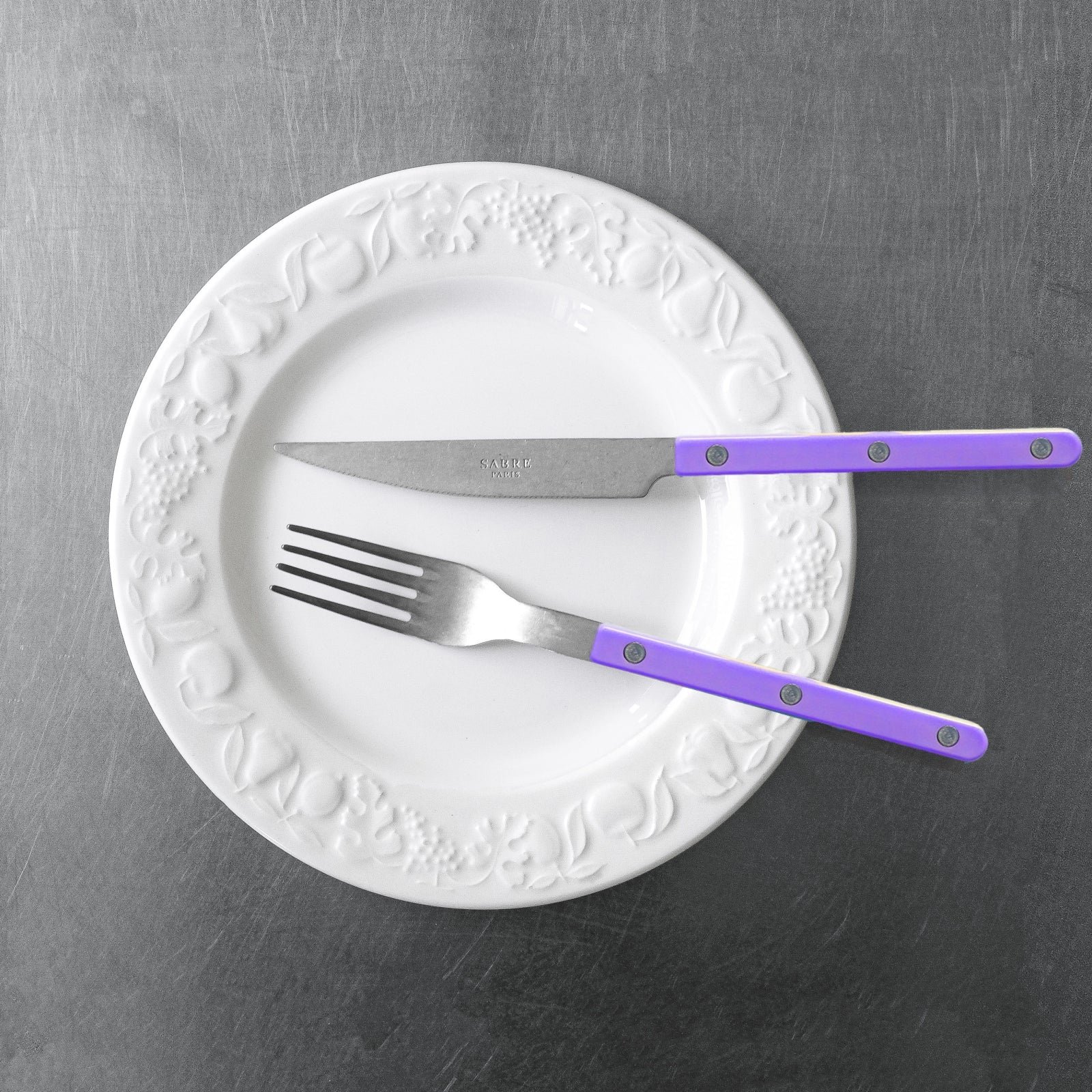Bistrot Vintage Solid, Purple - 5 pieces cutlery set - Image 2