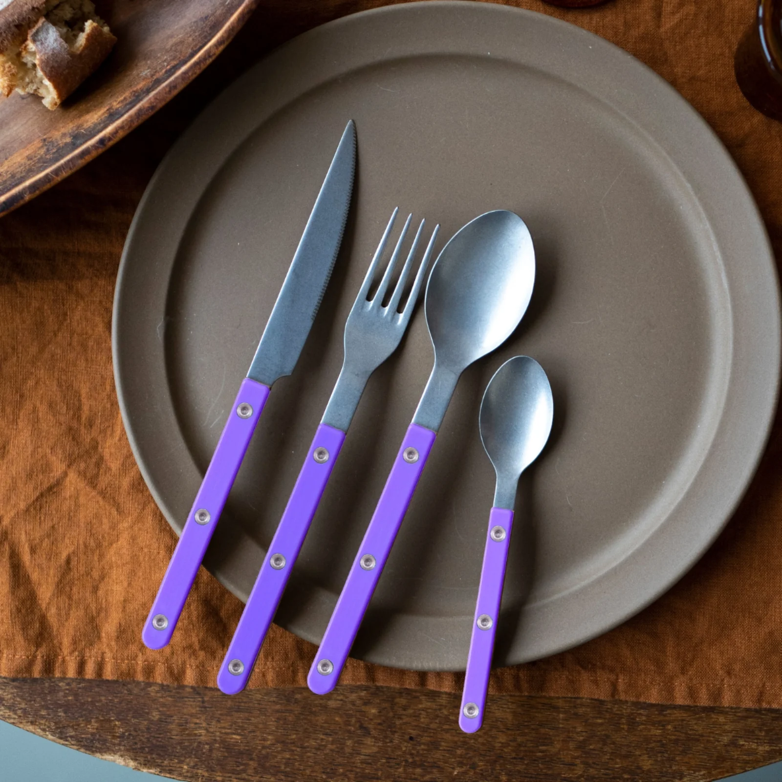 Bistrot Vintage Solid, Purple - 48 pieces cutlery set - Image 3