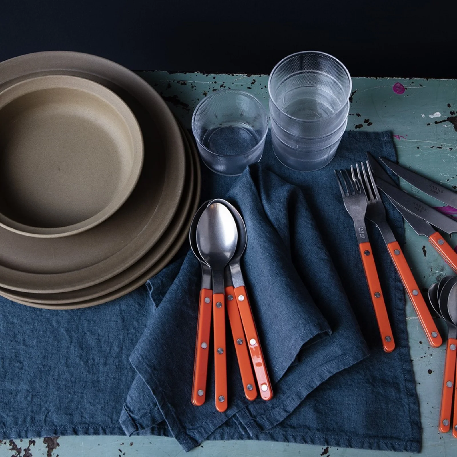 Bistrot Vintage Solid, Orange - 4 pieces cutlery set - Image 3