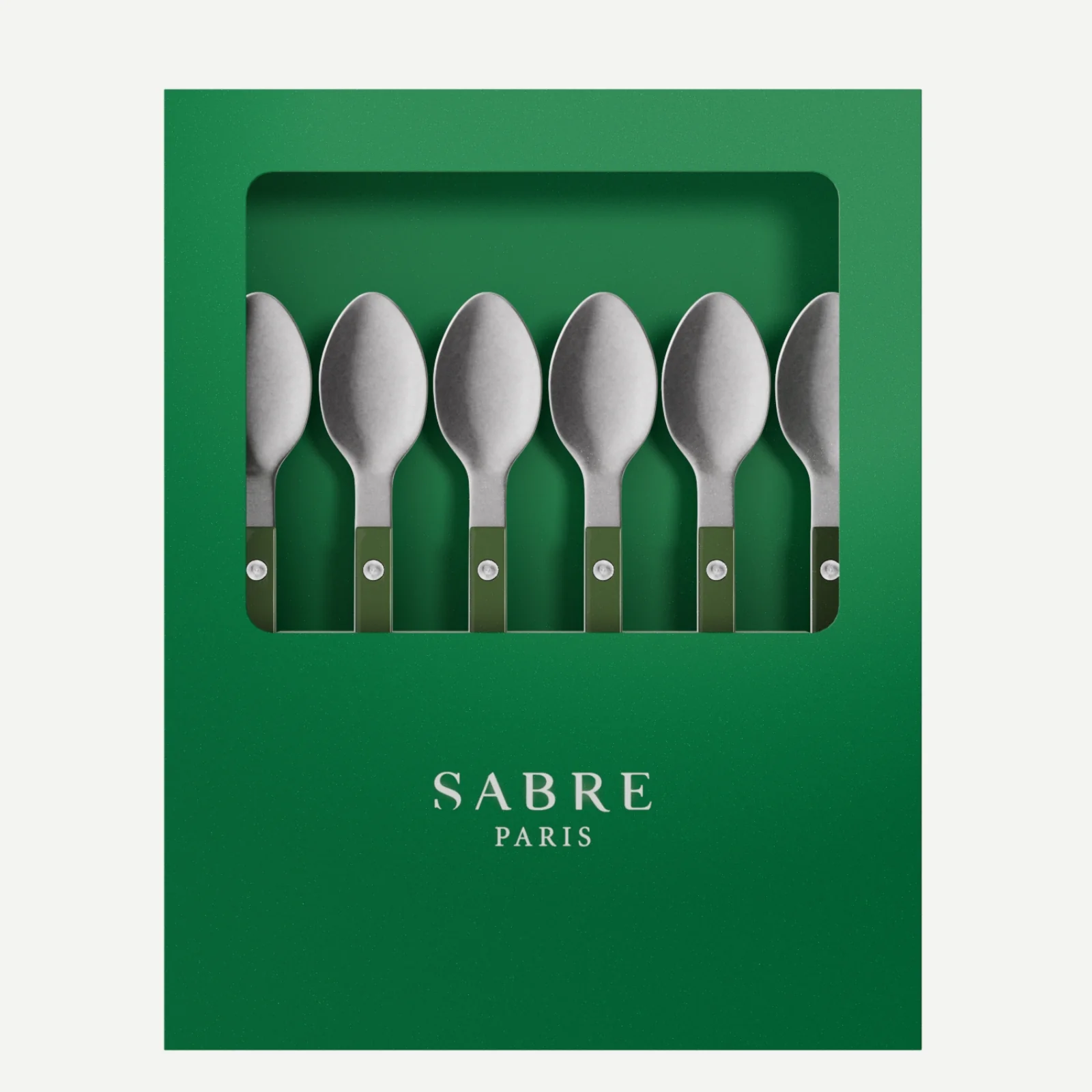 Bistrot Vintage Solid, Green - Box of 6 espresso spoons