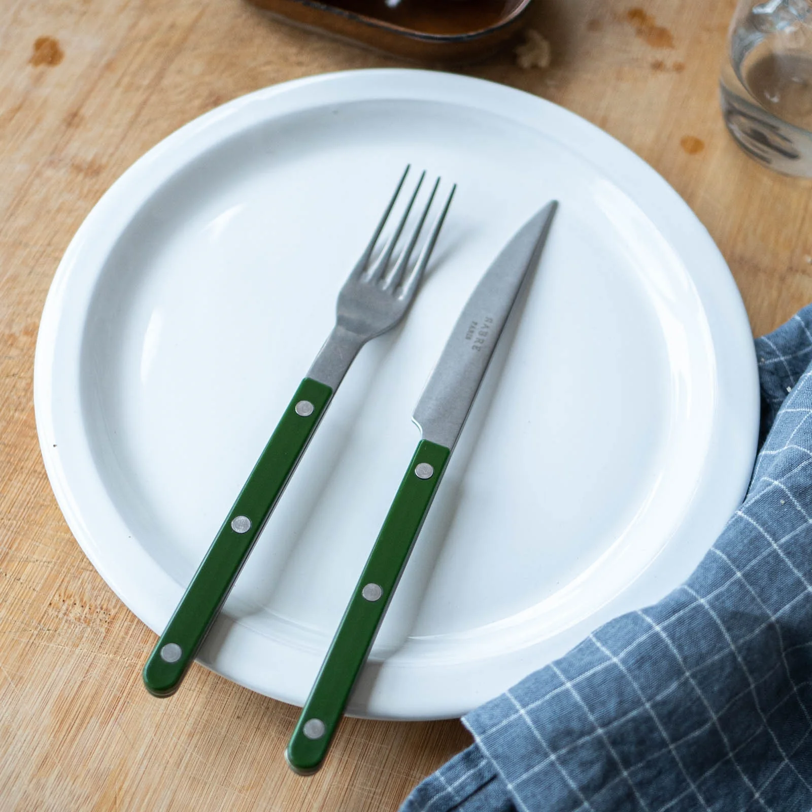 Bistrot Vintage Solid, Green - 4 pieces cutlery set - Image 3