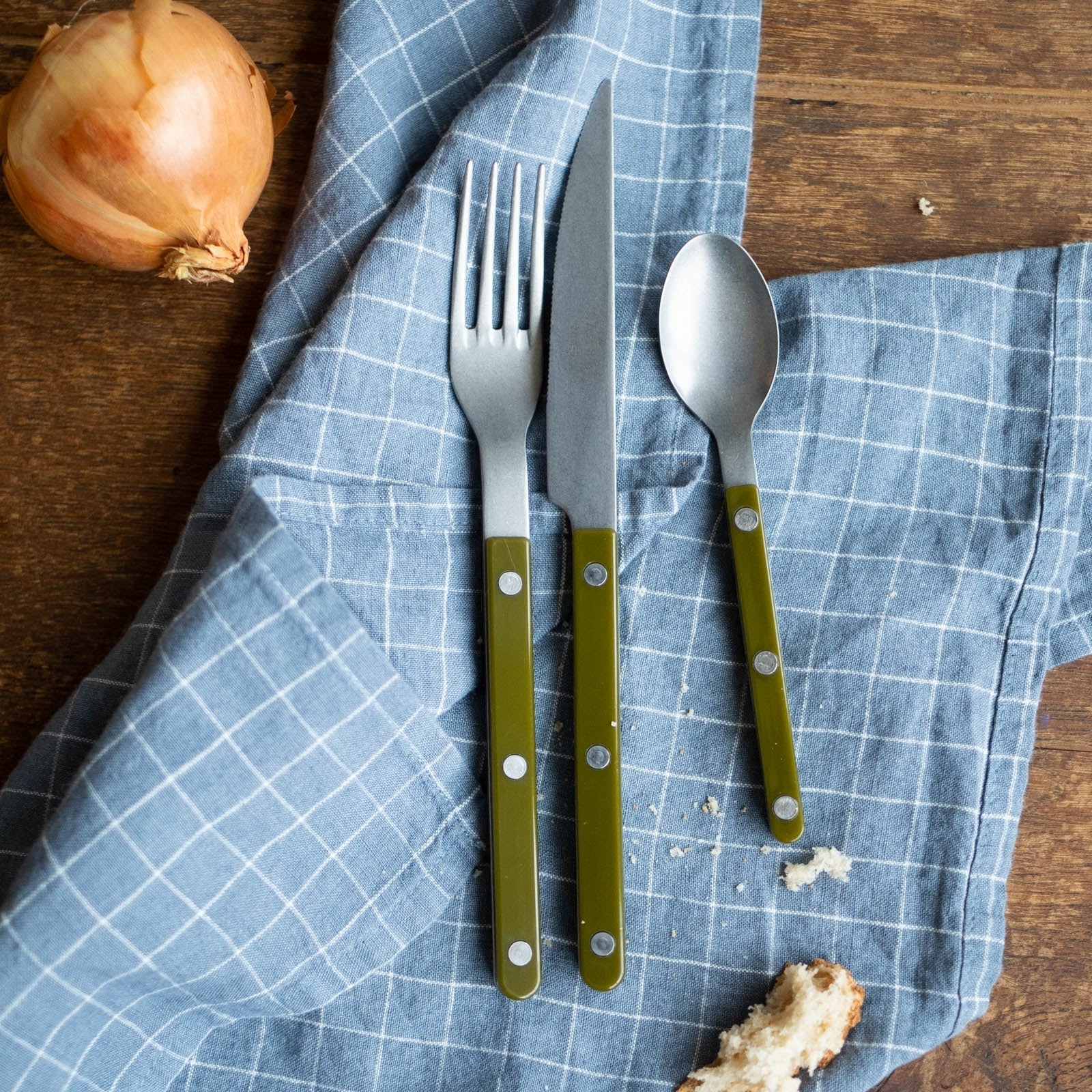 Bistrot Vintage Solid, Green fern - 48 pieces cutlery set - Image 2