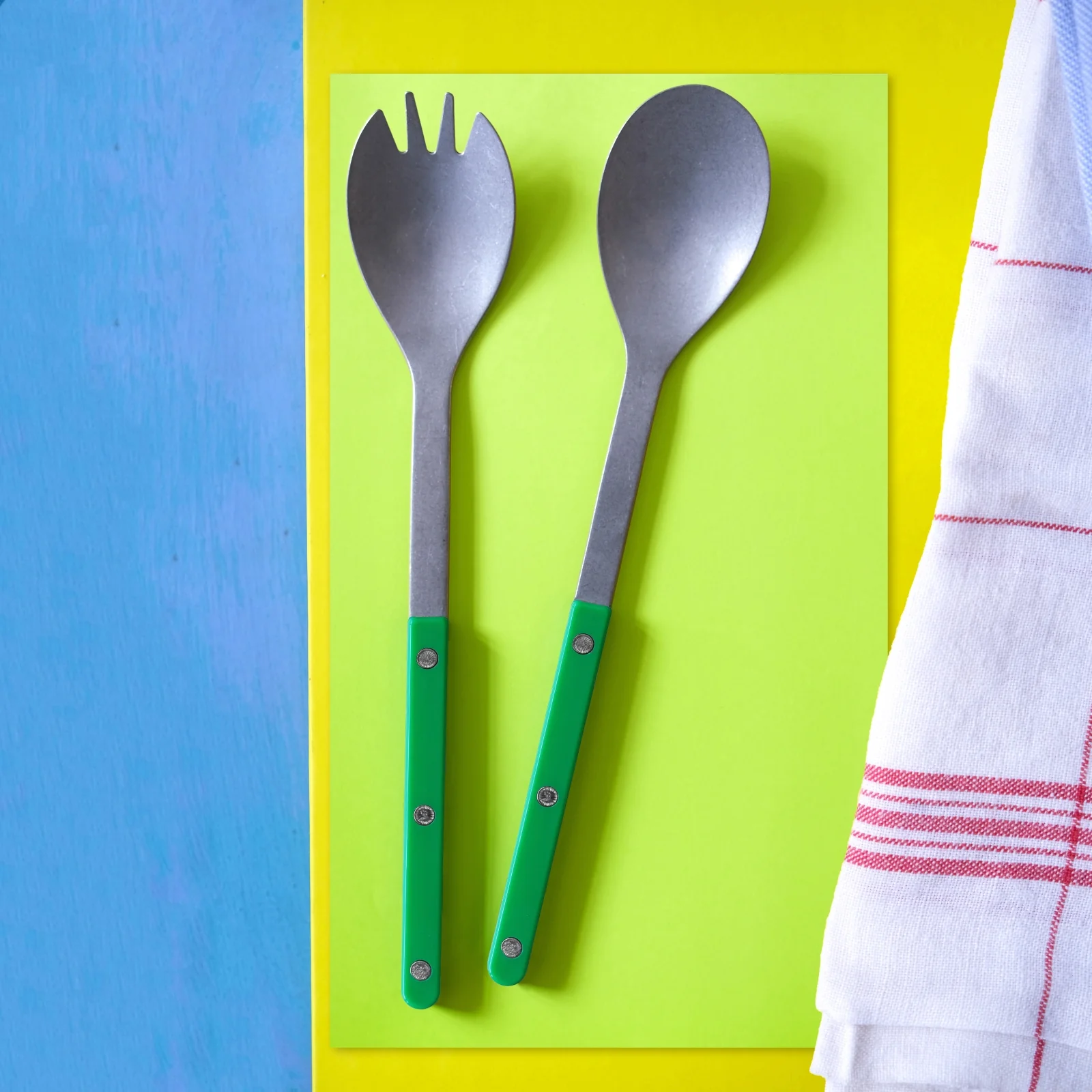 Bistrot Vintage Solid, Garden green - Salad cutlery set - Image 2