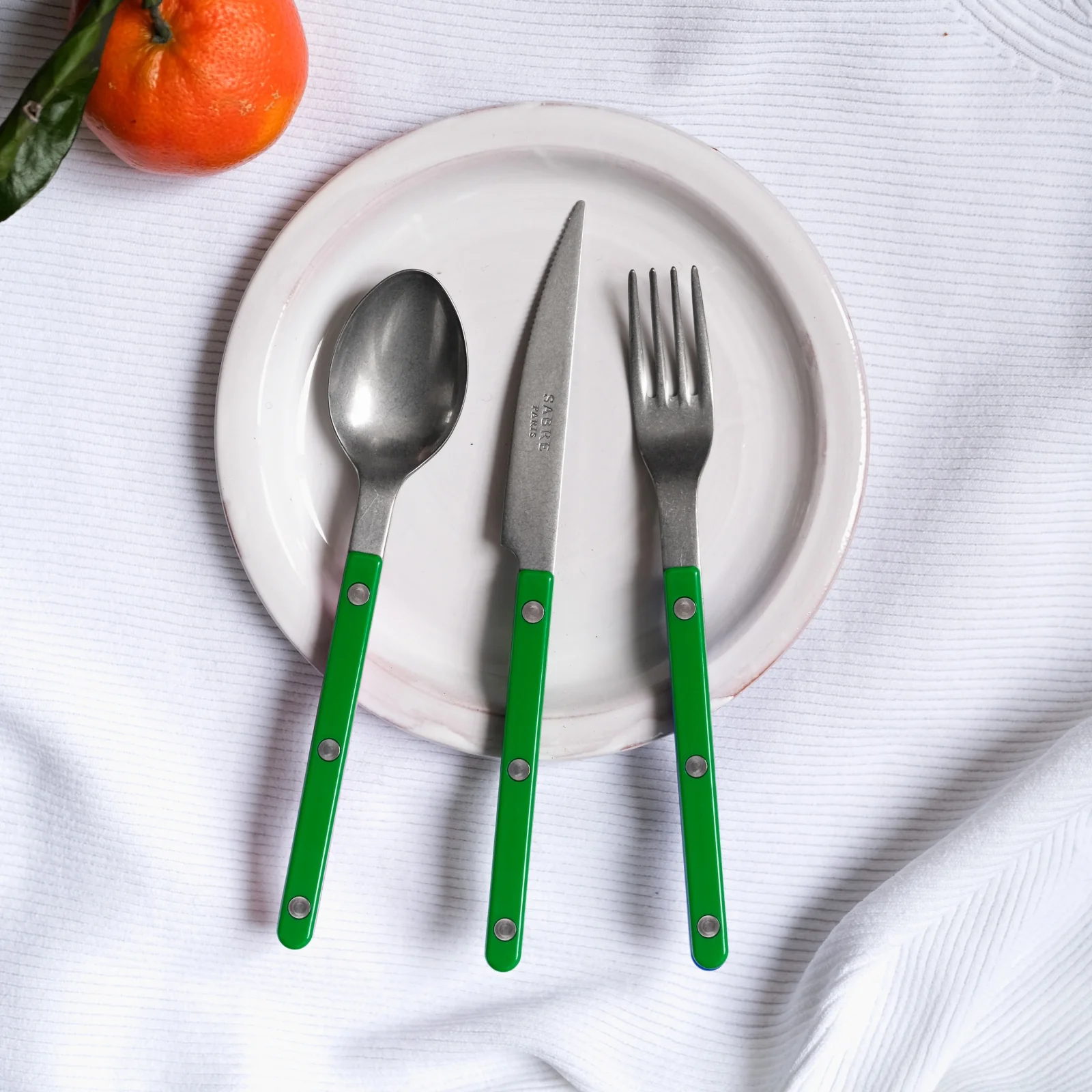 Bistrot Vintage Solid, Garden green - Dessert spoon - Image 2