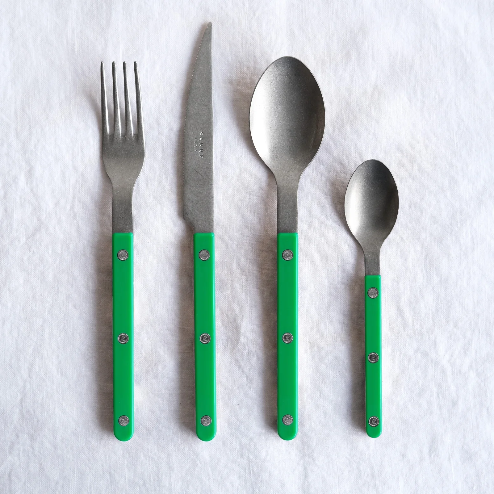 Bistrot Vintage Solid, Garden green - 4 pieces cutlery set - Image 5