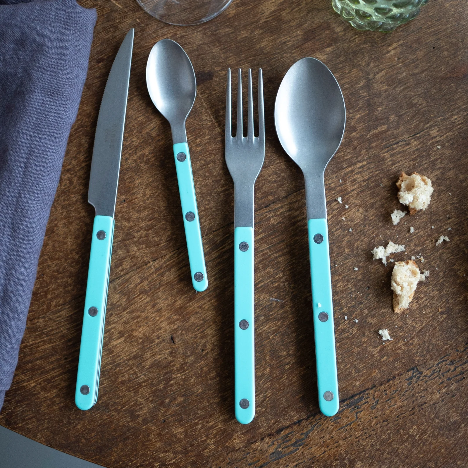 Bistrot Vintage Solid, Pastel green - 24 pieces cutlery set - Image 2