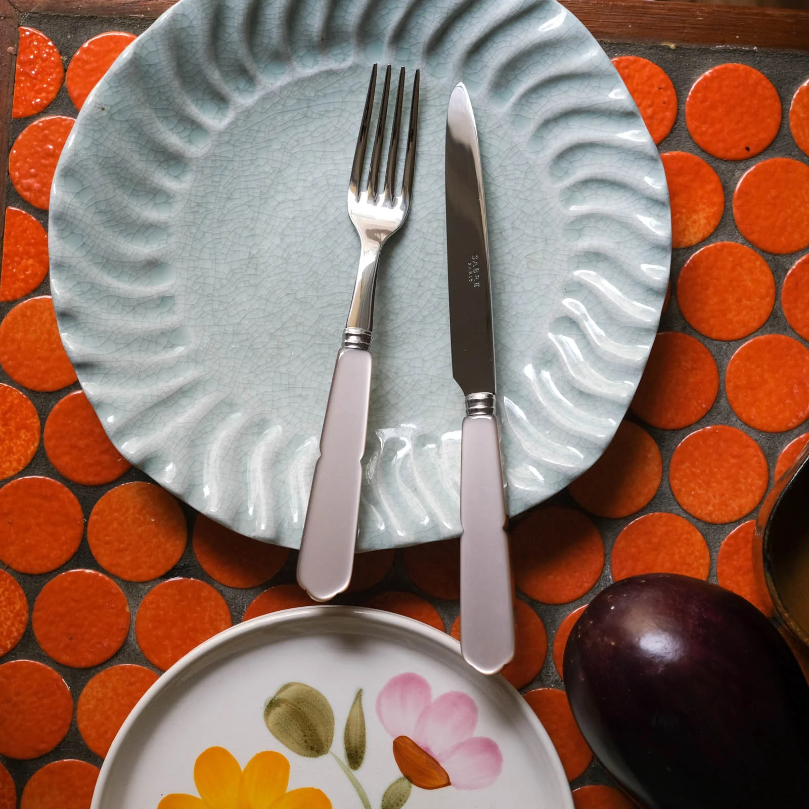 Gustave, Taupe - 5 pieces cutlery set - Image 2