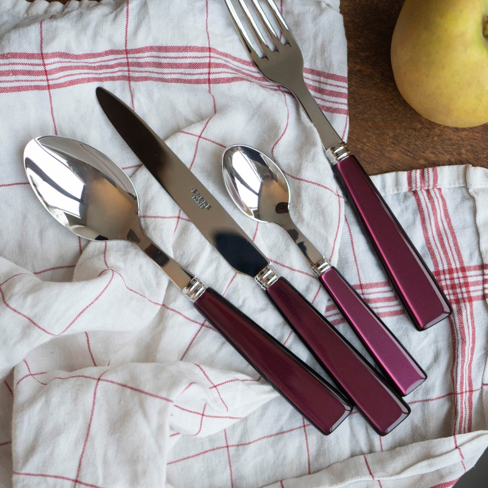 Icône, Aubergine - 5 pieces cutlery set - Image 2