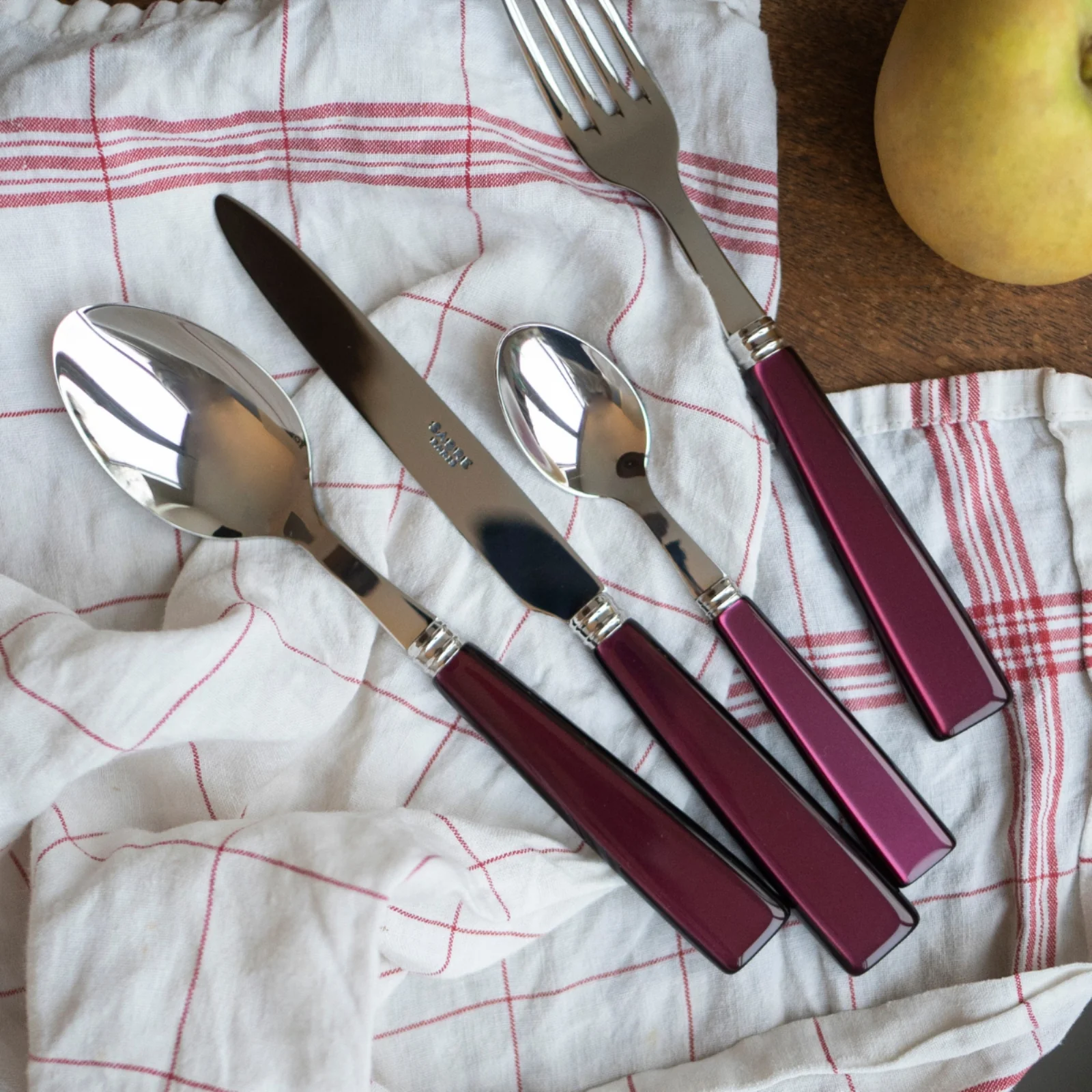 Icône, Aubergine - 48 pieces cutlery set - Image 2