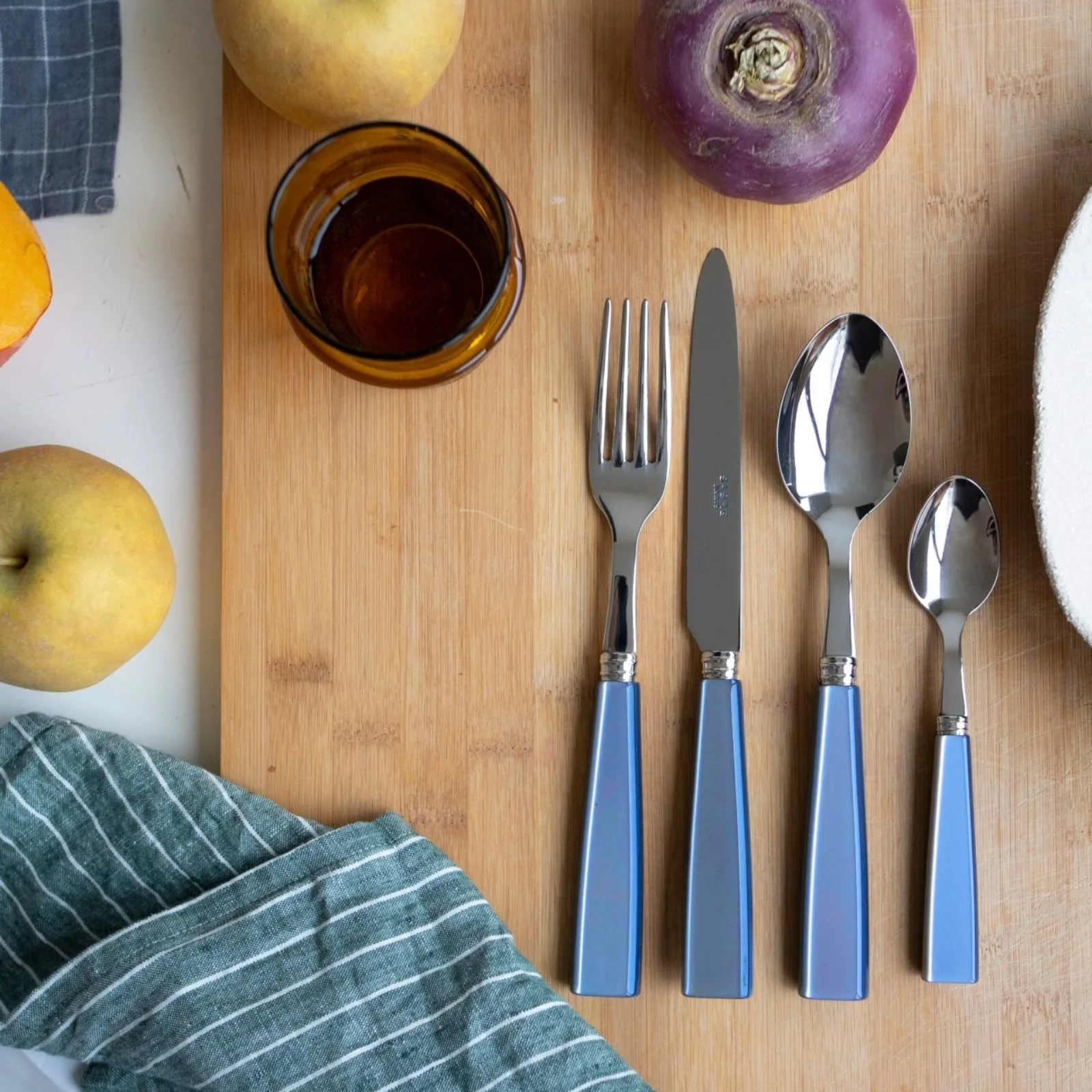 Icône, Light blue - 24 pieces cutlery set - Image 4