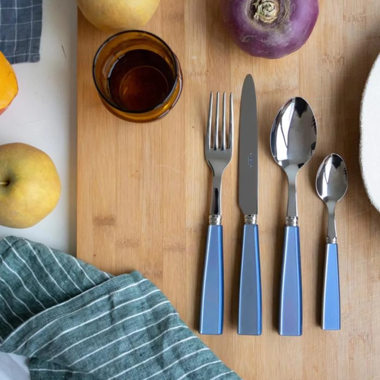 Icône, Light blue - 4 pieces cutlery set - Image 3