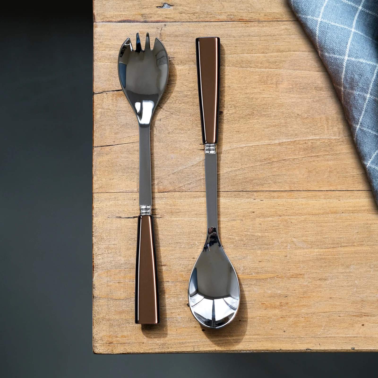 Icône, Brown - Salad cutlery set - Image 2