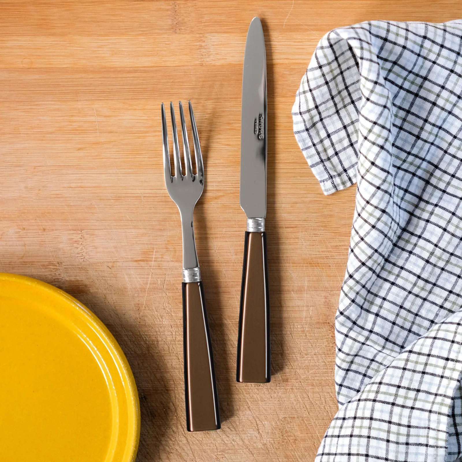 Icône, Brown - 4 pieces cutlery set - Image 3