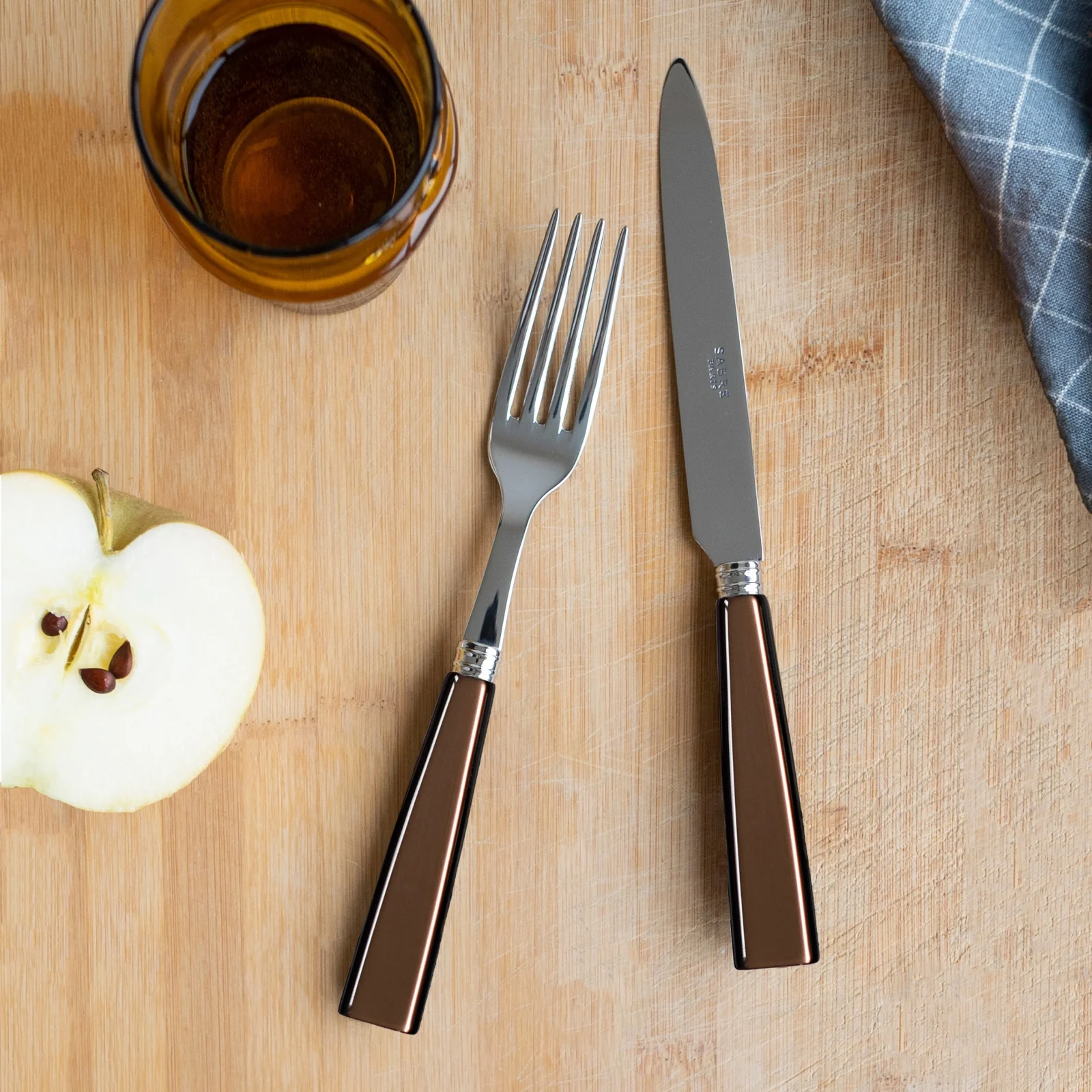 Icône, Brown - 5 pieces cutlery set - Image 5