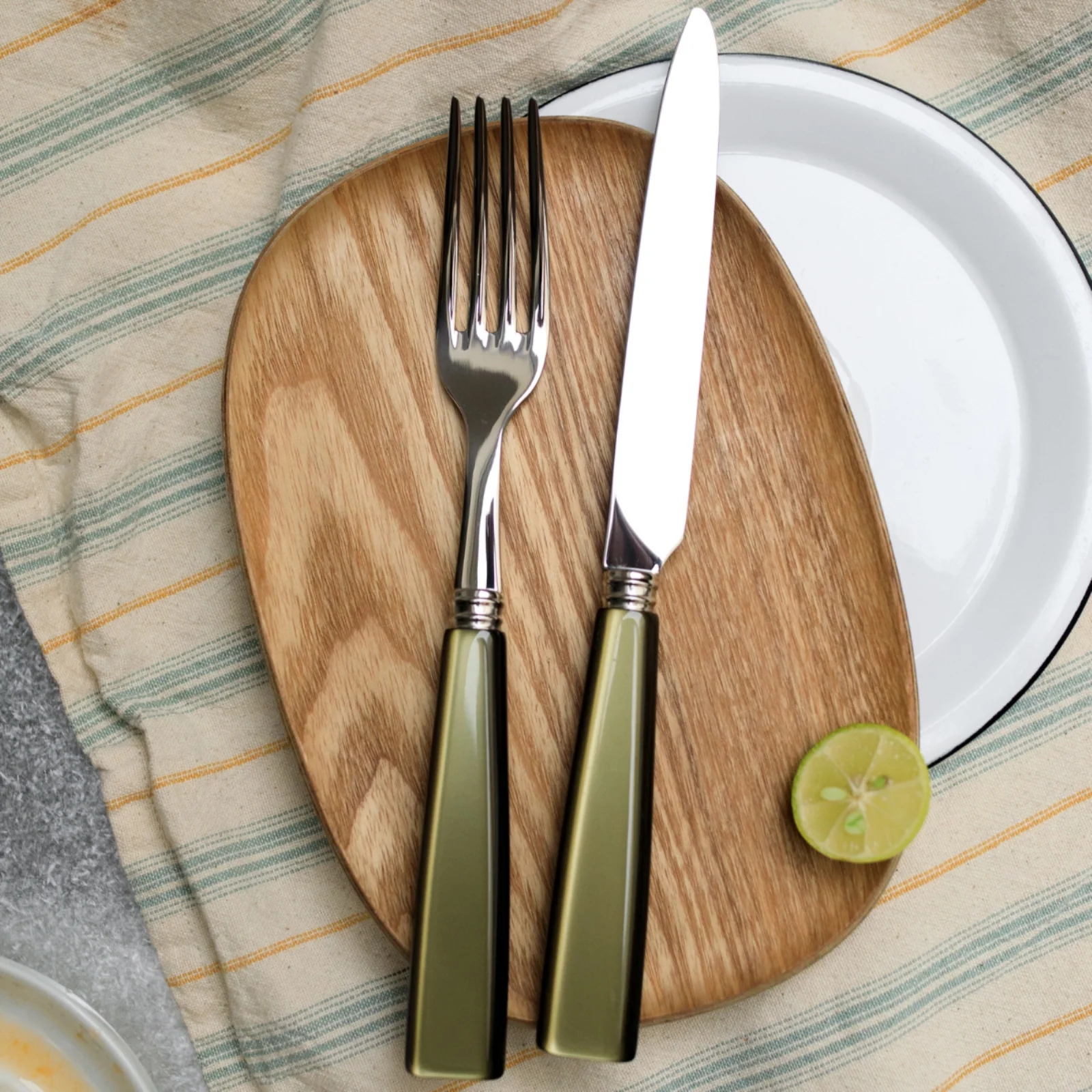 Icône, Olive - 48 pieces cutlery set - Image 2