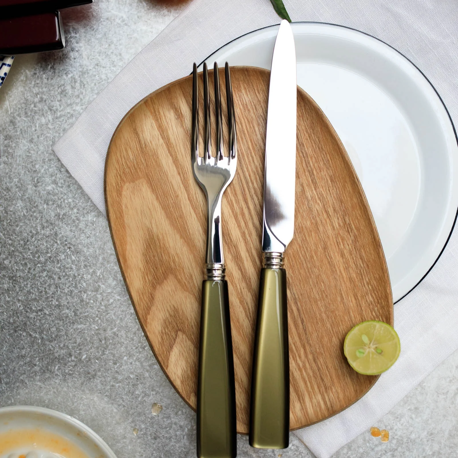Icône, Olive - 24 pieces cutlery set - Image 2