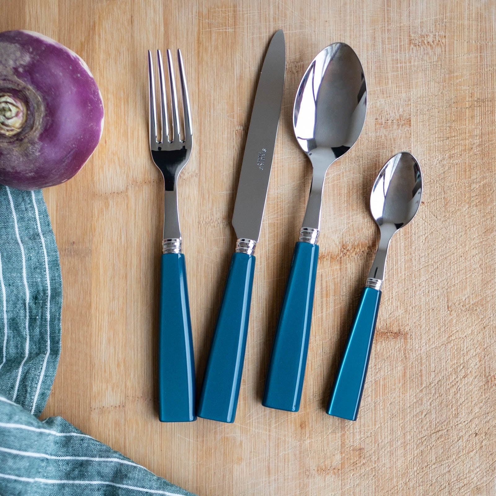 Icône, Turquoise - 24 pieces cutlery set - Image 2