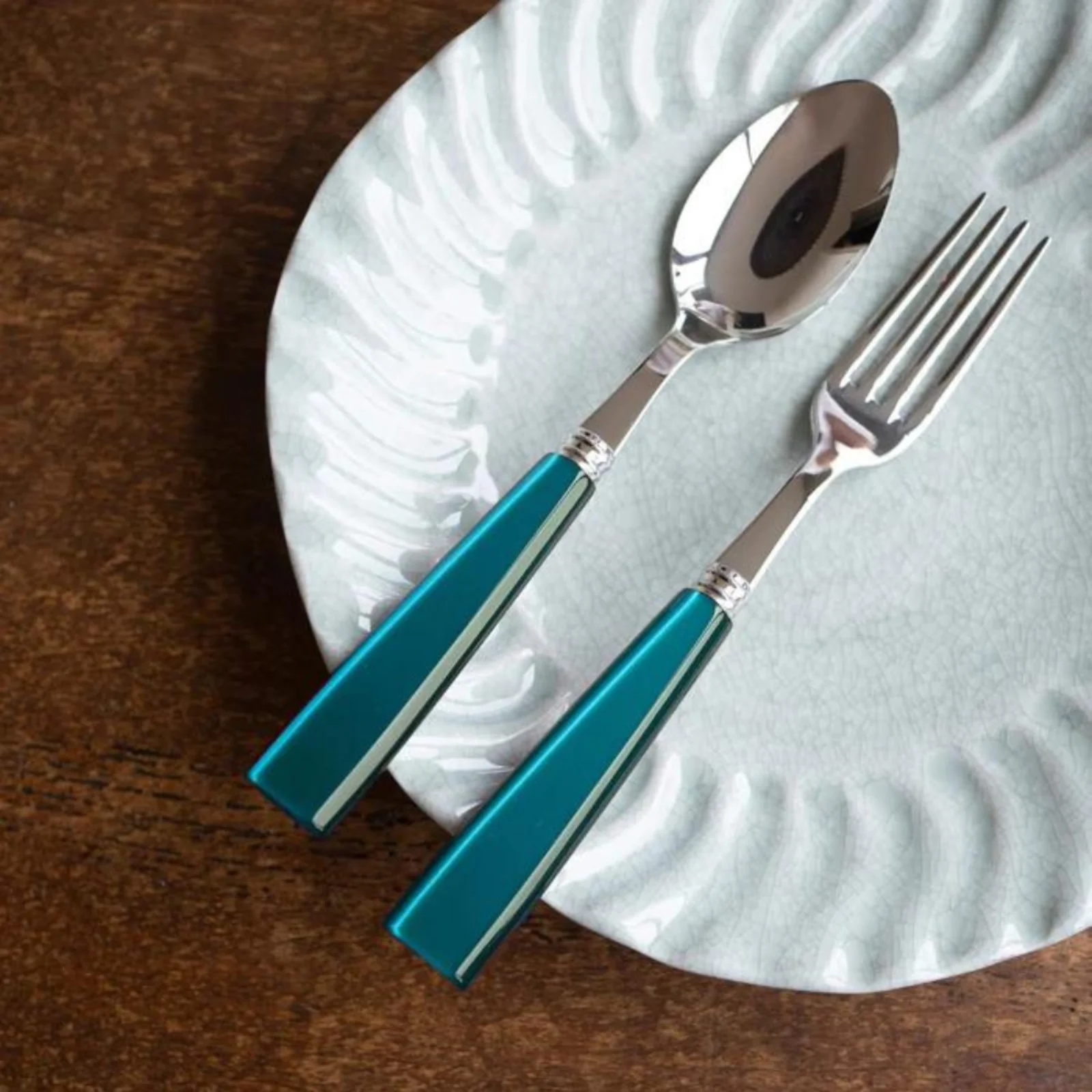 Icône, Turquoise - 4 pieces cutlery set - Image 3
