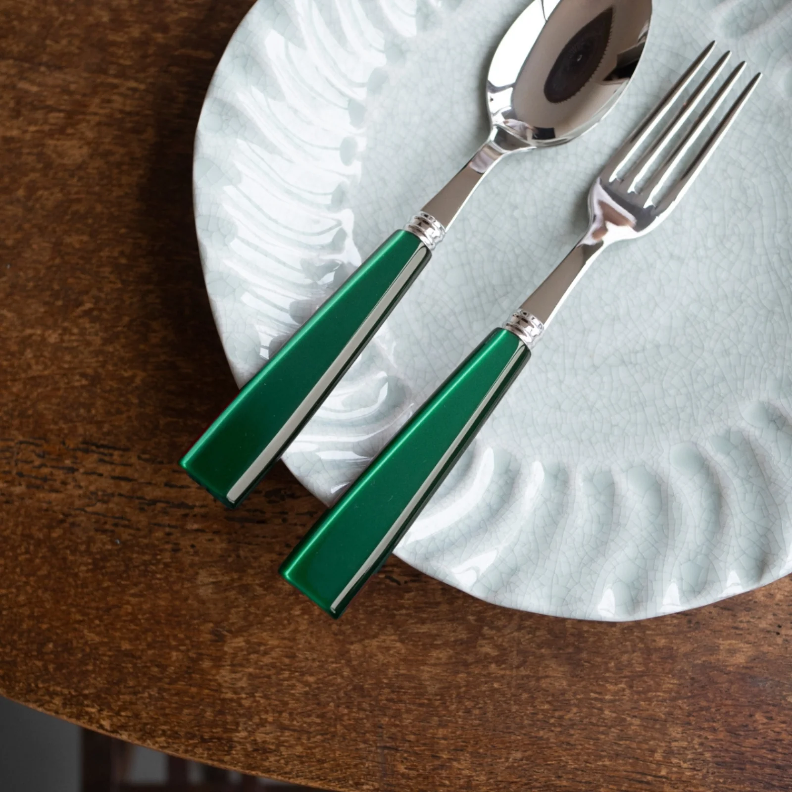 Icône, Dark green - 48 pieces cutlery set - Image 2