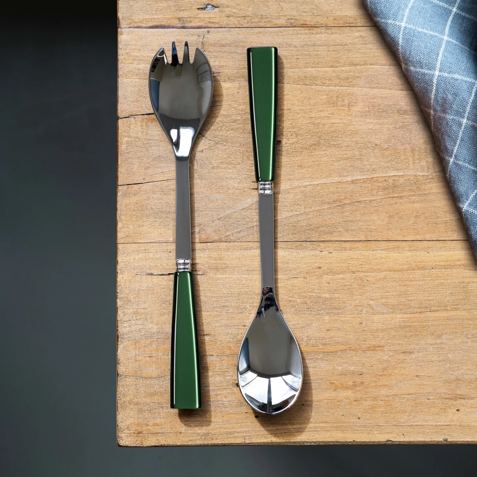 Icône, Dark green - Salad cutlery set - Image 2