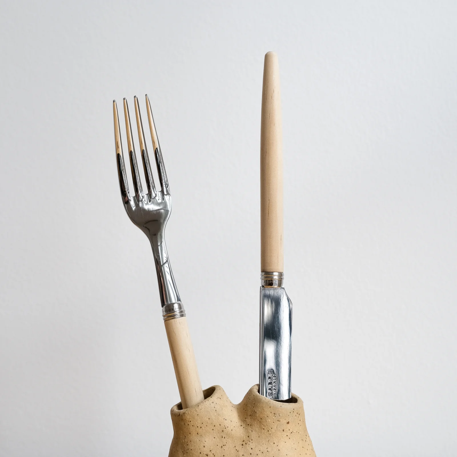 Jonc, Light wood - 5 pieces cutlery set - Image 4