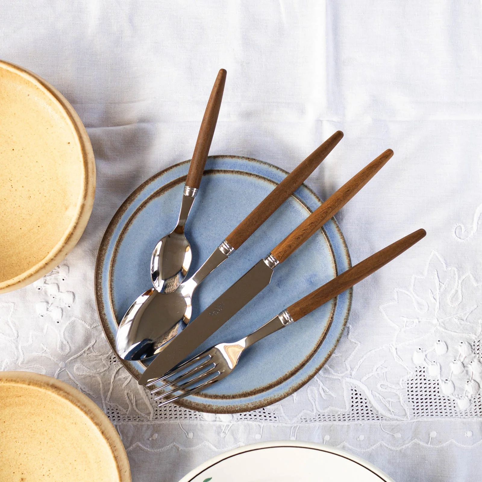 Jonc, Dark wood - Dinner fork - Image 2