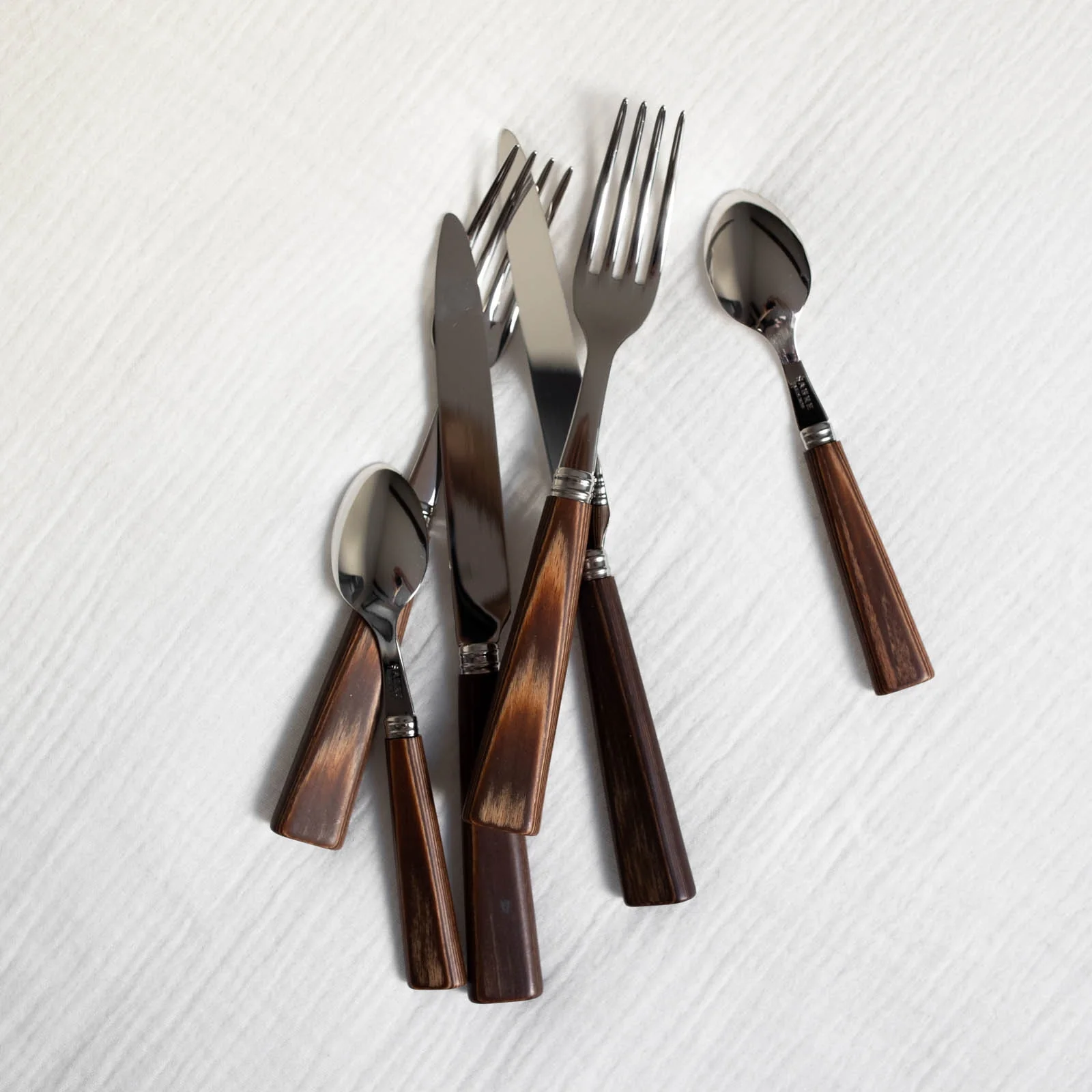 Nature, Light press wood - 24 pieces cutlery set - Image 2