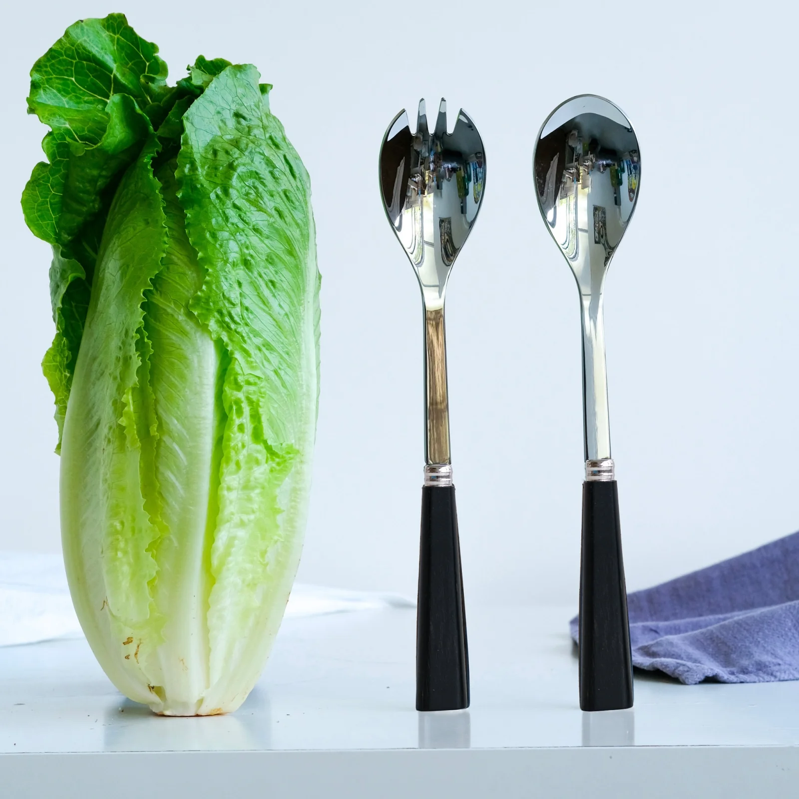 Nature, Black press wood - Salad cutlery set - Image 2