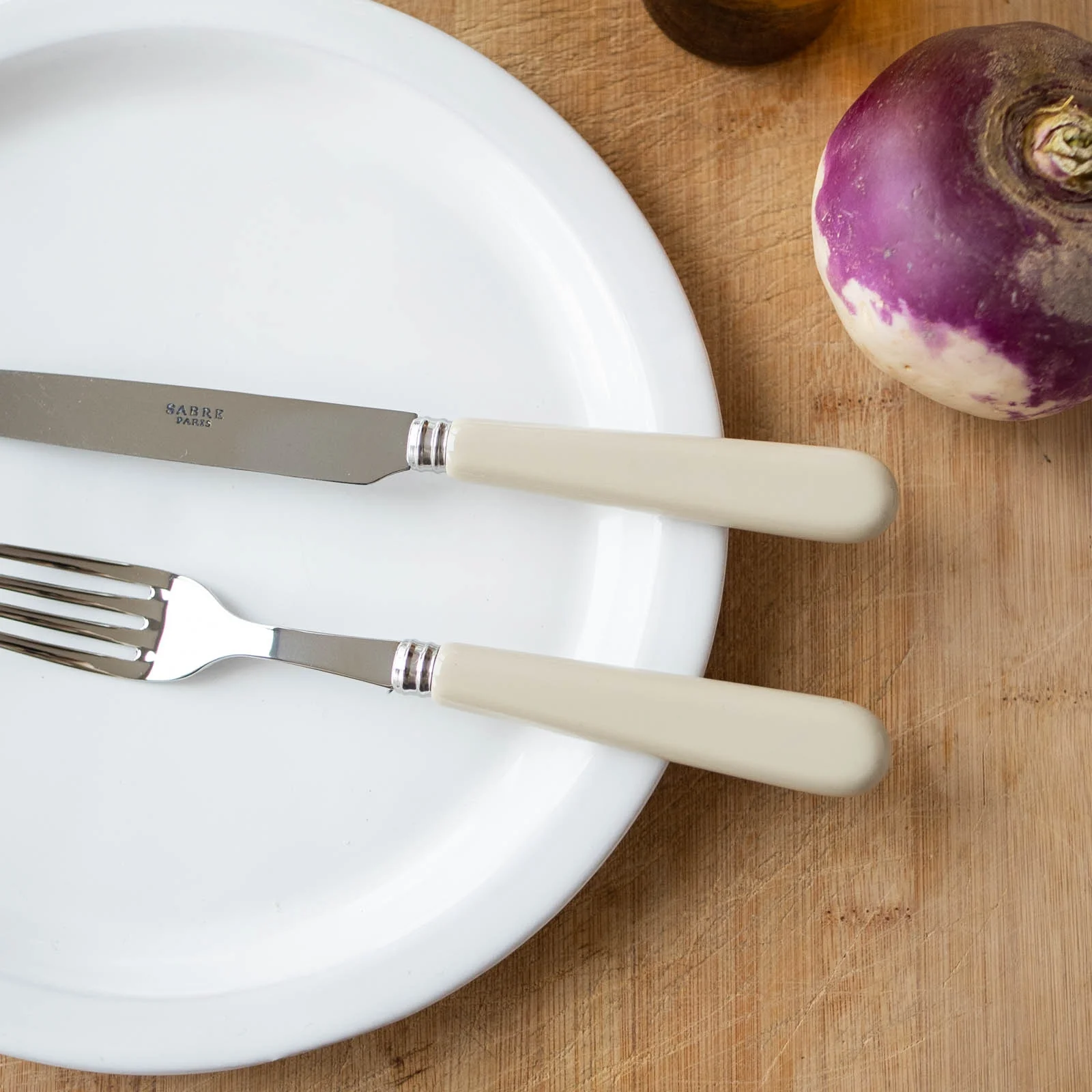Pop unis, Light kaki - 4 pieces cutlery set - Image 2