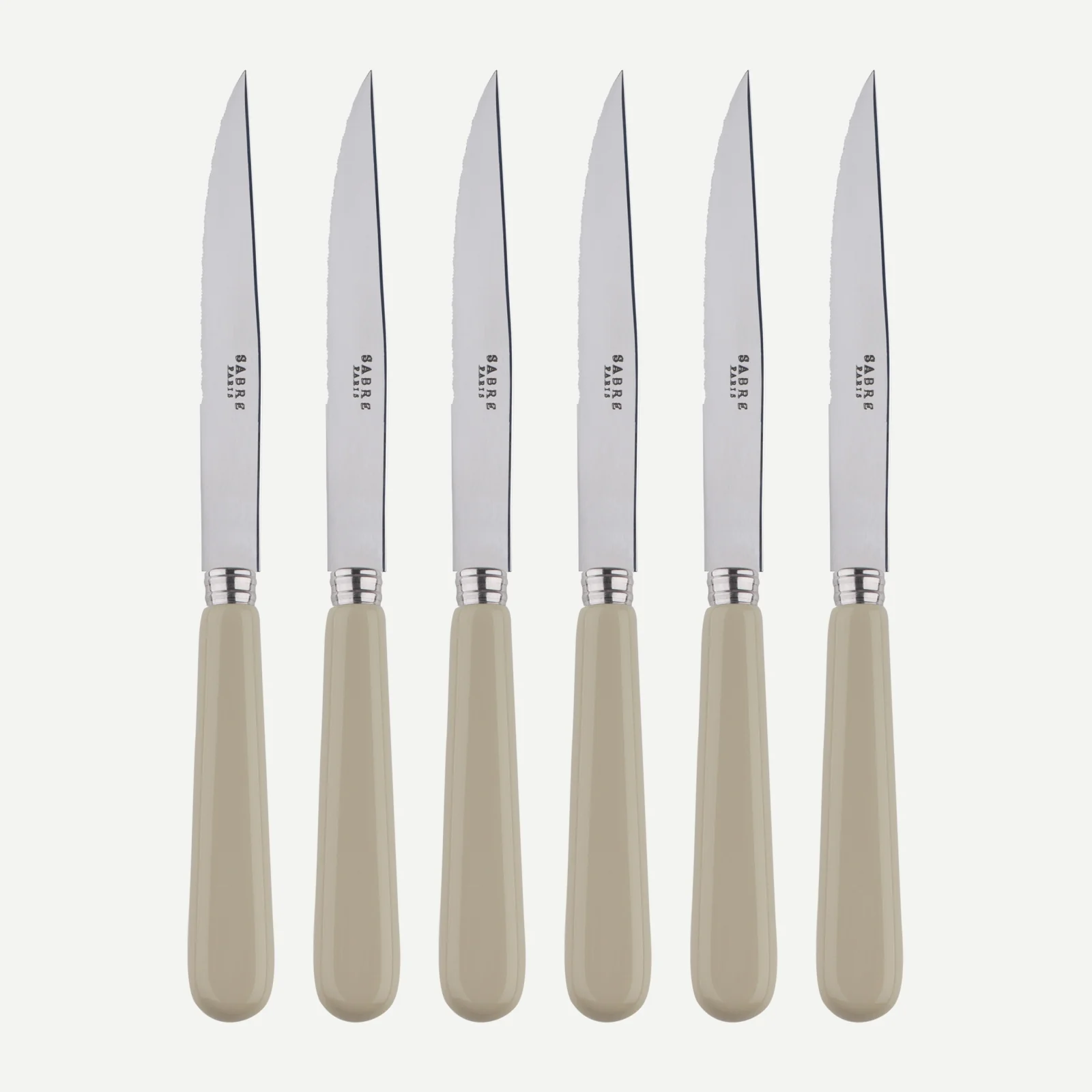 Pop unis, Light kaki - Set of 6 steak knives