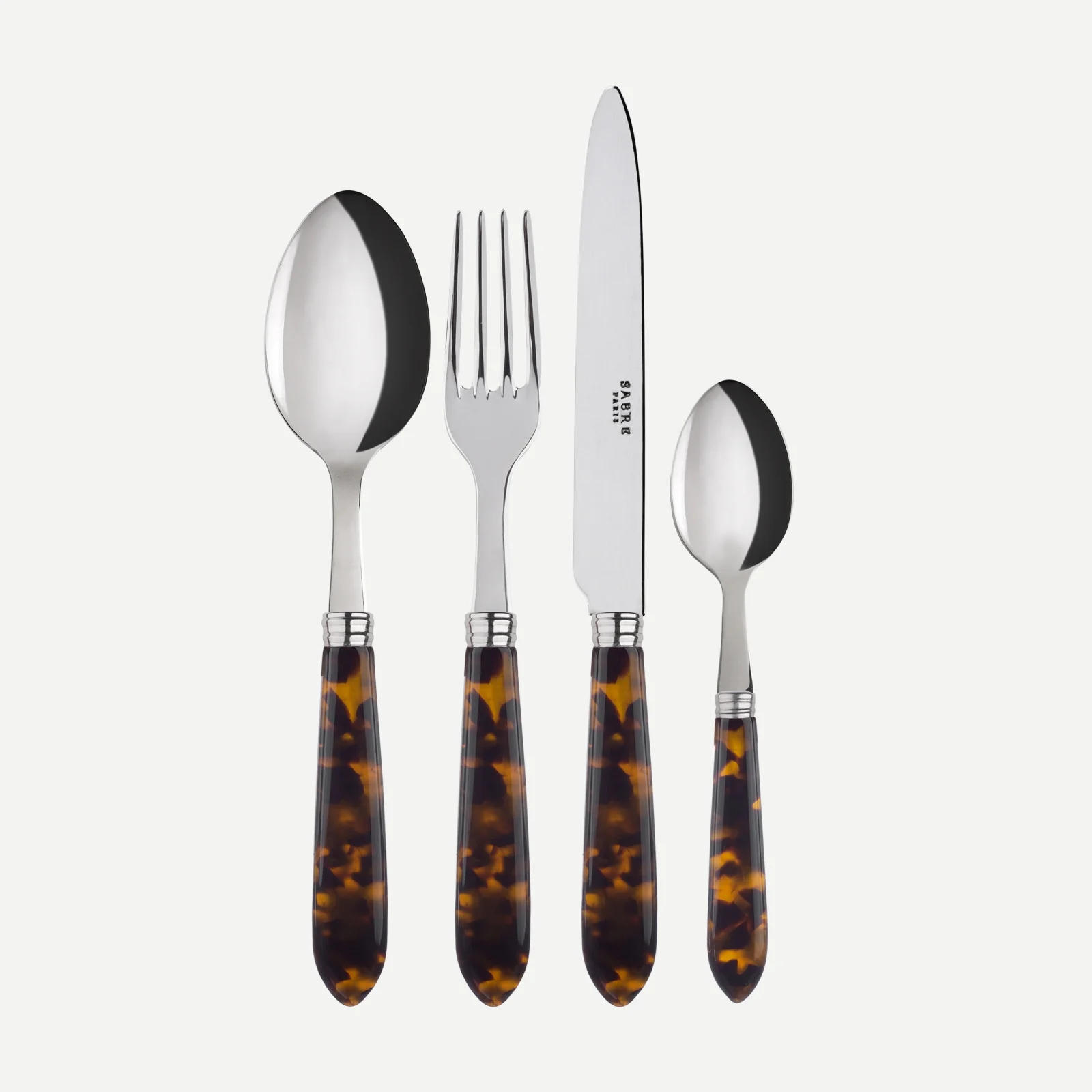 Tortoise, Faux Tortoise - 4 pieces cutlery set